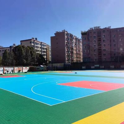 높은 충격 15mm 두께 헥사곤 표면 PP 타일 스포츠 바닥 융합 스포츠 바닥