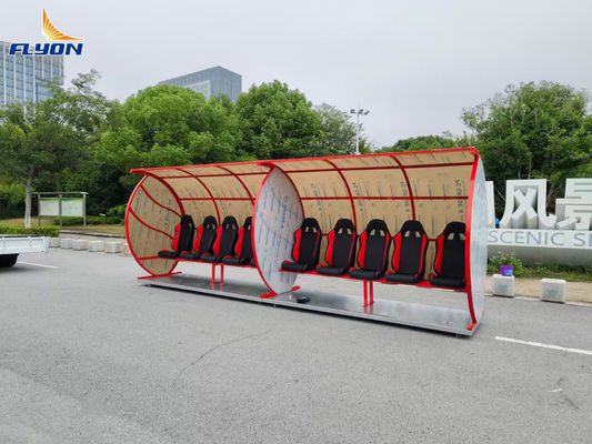 좋은 가격 EN 13501 인증 된 불에 저항하는 가죽 휴대용 벤치 보호구역 축구 팀용 바퀴 온라인