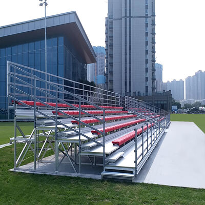 좋은 가격 경기장 및 야외 사용을 위한 PP/HDPE 좌석이 있는 3단 이동식 알루미늄 관람석 온라인